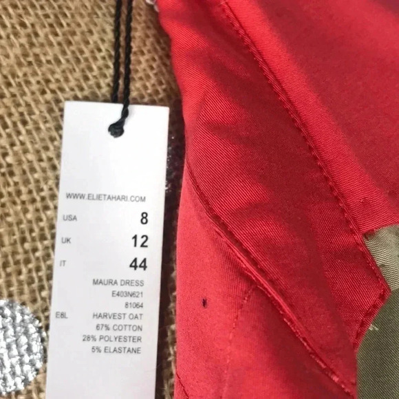 Elie Tahari Size 12 Maura Vintage Dress With Waist Tie. New With Tags - Picture 6 of 8